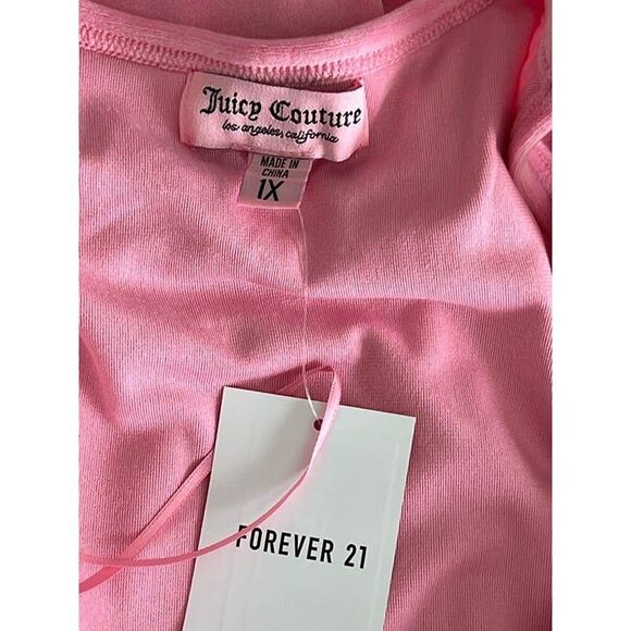 Juicy Couture Pink Velour Rhinestone Logo Romper Womens Plus Size Loungewear Sle - Picture 8 of 12